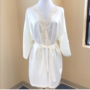 Ivory Satin Bridal Wedding Robe